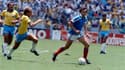 Michel Platini lors de France-Brésil, à la Coupe du monde 1986