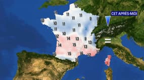 Les températures prévues ce samedi en France.