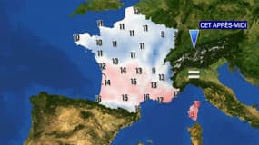 Les températures prévues ce samedi en France.