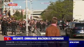 À Montpellier, des manifestants expriment leur mécontentement lors du départ d'Emmanuel Macron