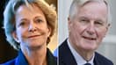 Frédérique Bredin, ancienne ministre des Sports de François Mitterand, et l'ex-Premier ministre Michel Barnier