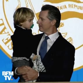 En pleine investiture, le gouverneur de Californie se fait voler la vedette... par son fils de 2 ans