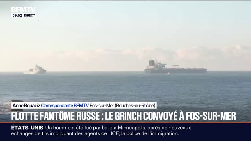 Le pétrolier "Grinch", soupçonné d'appartenir à la flotte fantôme russe a été escorté jusqu'à Marseille