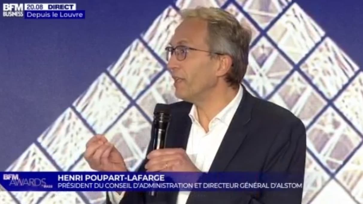 Le premier prix de cette soirée est remis, le BFM Award de la Conquête internationale, à Henri Poupart-Lafarge, Président du conseil d’administration et directeur général d’Alstom. 