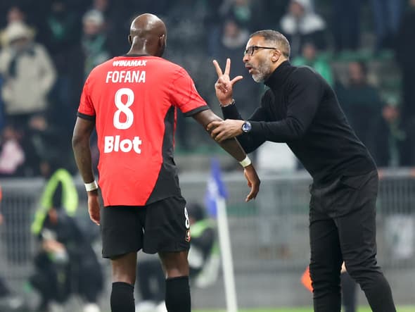 Seko Fofana et Habib Beye avec Rennes en février 2025