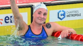 La nageuse Anastasiia Kirpichnikova après une course des Championnats de France, juin 2024