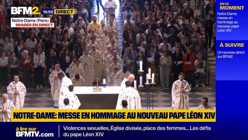 Notre-Dame: messe en hommage au nouveau pape Léon XIV
