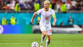 Granit Xhaka avec la Suisse, à Bucarest le 28 juin 2021