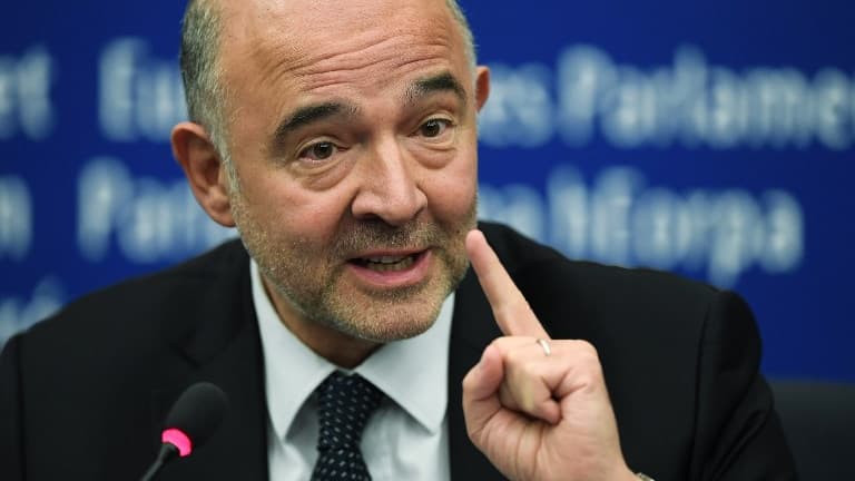 Pierre Moscovici, le commissaire aux Affaires économiques et financières, ce mardi, au Parlement européen à Strasbourg.