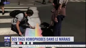 Tags homophobes dans le Marais: des Parisiens recréent le passage piéton arc-en-ciel