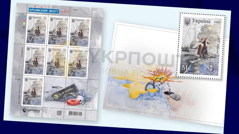 Pont de Crimée: la poste ukrainienne annonce préparer des timbres à l'effigie de l'explosion