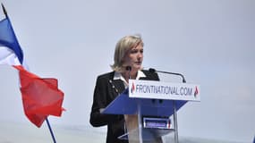 La présidente du Front national lors de son meeting du 1er mai, en 2012