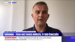 Incendies en Gironde: "Un semblant de ralentissement" des feux à la Teste-de-Buch, selon Matthieu Jomain (SDIS 33)