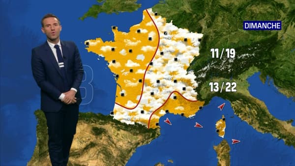 Les températures en France ce dimanche. Les températures en France ce dimanche.