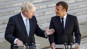 Emmanuel Macron et Boris Johnson à l'Elysée
