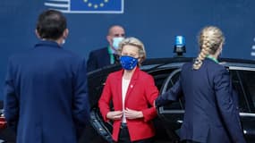 La présidente de la Commission européenne, Ursula von der Leyen, le 1er octobre 2020 à son arrivée au sommet européen à Bruxelles