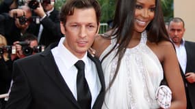 Christophe Rocancourt avec Naomi Campbell, le 21 mai 2008 au Festival de Cannes.