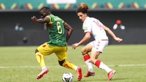 Massadio Haidara et Hannibal Mejbri lors de Tunisie-Mali (CAN), le 12 janvier 2022.