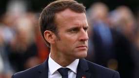 Le président de la République Emmanuel Macron, lors des commémorations de l'appel du 18 juin 1940, le 18 juin 2018 à Suresnes, en région parisienne. 
