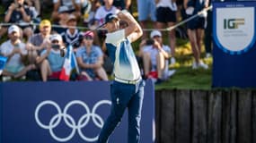 Victor Perez lors du tournoi du premier tour du tournoi de golf olympique, le 1er août 2024