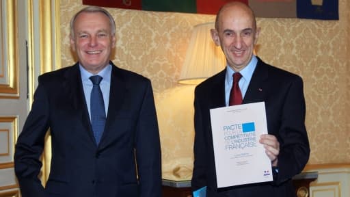 Selon LePoint.fr, Jean-Marc Ayrault ne suivrait donc pas l'intégralité du document remis par Louis Gallois (à droite)