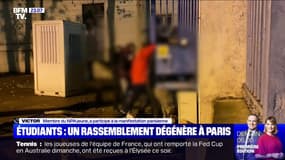 Pour Victor, membre du NPA Jeunes, "les grilles du ministère seront réparées ce soir, mais quand quelqu'un s’immole par le feu, c'est toute une vie qui est détruite"