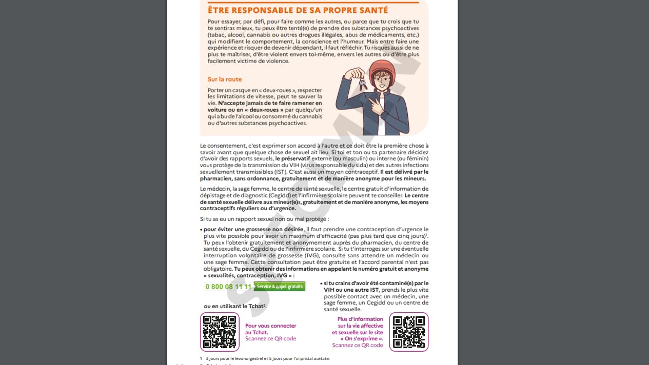 Screenshot of one of the pages of the new health sheet dedicated to adolescents aged 15 and 16 on the Ameli.fr website Screenshot of one of the pages of the new health sheet dedicated to adolescents aged 15 and 16 on the Ameli.fr website