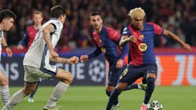 Lamine Yamal lors de la demi-finale aller de Ligue des champions, entre le Barça et l'Inter, le 30/04/2025