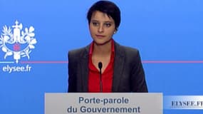 Najat Vallaud Belkacem, répondant aux questions des journalistes le 28 novembre 2012.