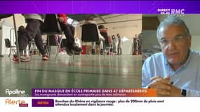 On peut tout dire sur RMC : Fin du masque en école primaire dans 47 départements - 04/10