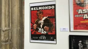 Une affiche de "L'As des As", à l'exposition lilloise "Belmondo - Comédies en cascade"