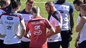 Didier Deschamps et les joueurs de l'équipe de France