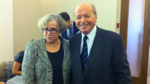 La présidente de l'Hadopi, Marie-Françoise Marais, avec Jacques Toubon, membre du collège