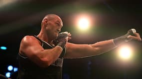 Tyson Fury lors d'un entraînement public avant son troisième combat contre Derek Chisora