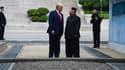 Donald Trump et Kim Jong Un dans la zone démilitarisée entre les deux Corées.