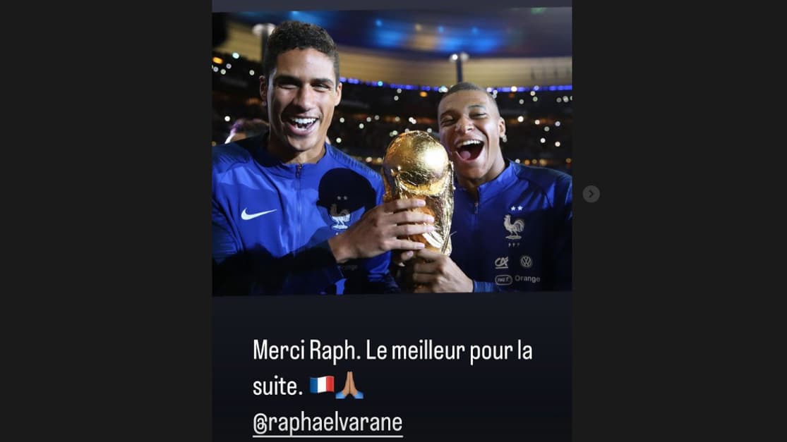 Le message de Mbappé à Varane