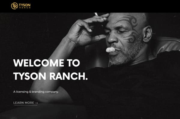 La page d'ouverture du site internet de la marque Tyson Ranch