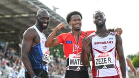 Pablo MATEO and Ryan ZEZE lors des championnats de France d'athlétisme à Angers, le 28 juin 2024.