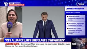 Laure Lavalette, porte-parole du Rassemblement national, parle d'une "conférence de presse lunaire" d'Emmanuel Macron