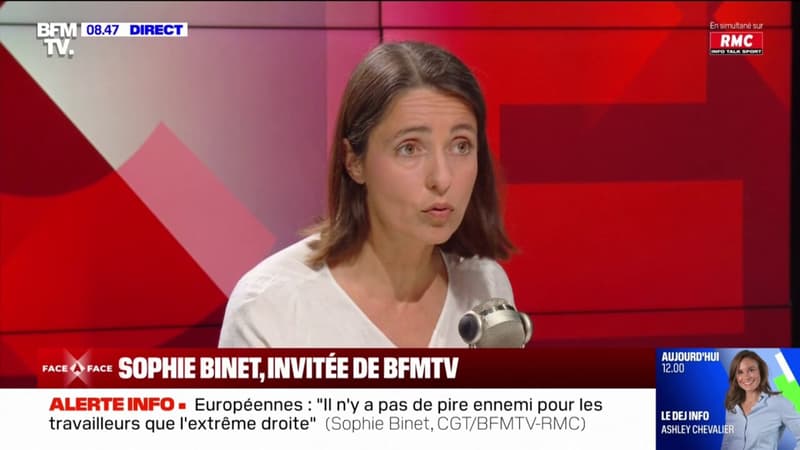 Européennes: Sophie Binet (CGT) dénonce 