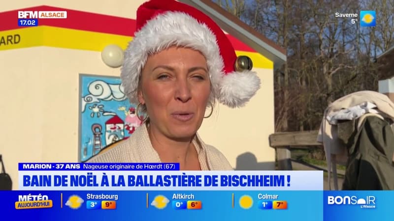 Bischheim: le traditionnel bain de Noël à la ballastière