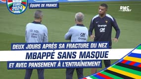 Équipe de France : Deux jours après sa fracture, Mbappé apparaît sans masque (et avec pansement) à l'entraînement