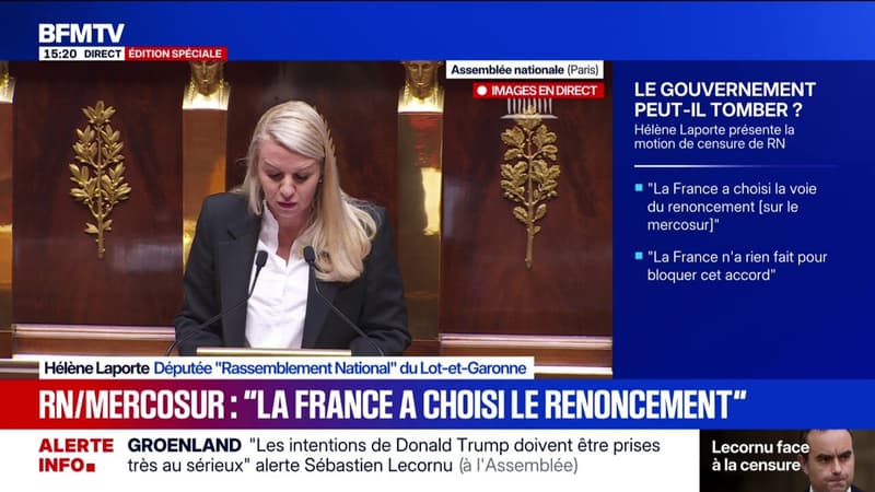 Mercosur: "De la part du gouvernement, la faiblesse n'est pas une excuse mais une faute", déclare Hélène Laporte (RN)