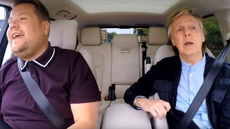 Paul McCartney dans "Carpool Karaoke" avec James Corden sur CBS.