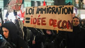 Manifestation contre la loi immigration à Rennes, le 20 décembre 2023