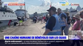 Armada de Rouen: la chaîne des bénévoles sécurise l'arrivée des bateaux