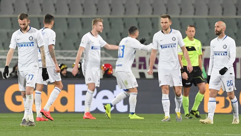 La déception des joueurs de l'Inter face à la Fiorentina