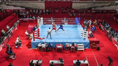 Un ring de boxe lors des JO de Tokyo, le 4 août 2021