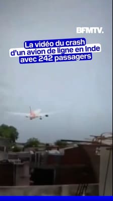 La vidéo du crash d'un avion de ligne en Inde avec 242 passagers à bord