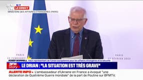 Josep Borrell, chef de la diplomatie de l'UE: "C’est un acte d’une extrême gravité, cet acte déchire d’un coup les accords de Minsk"